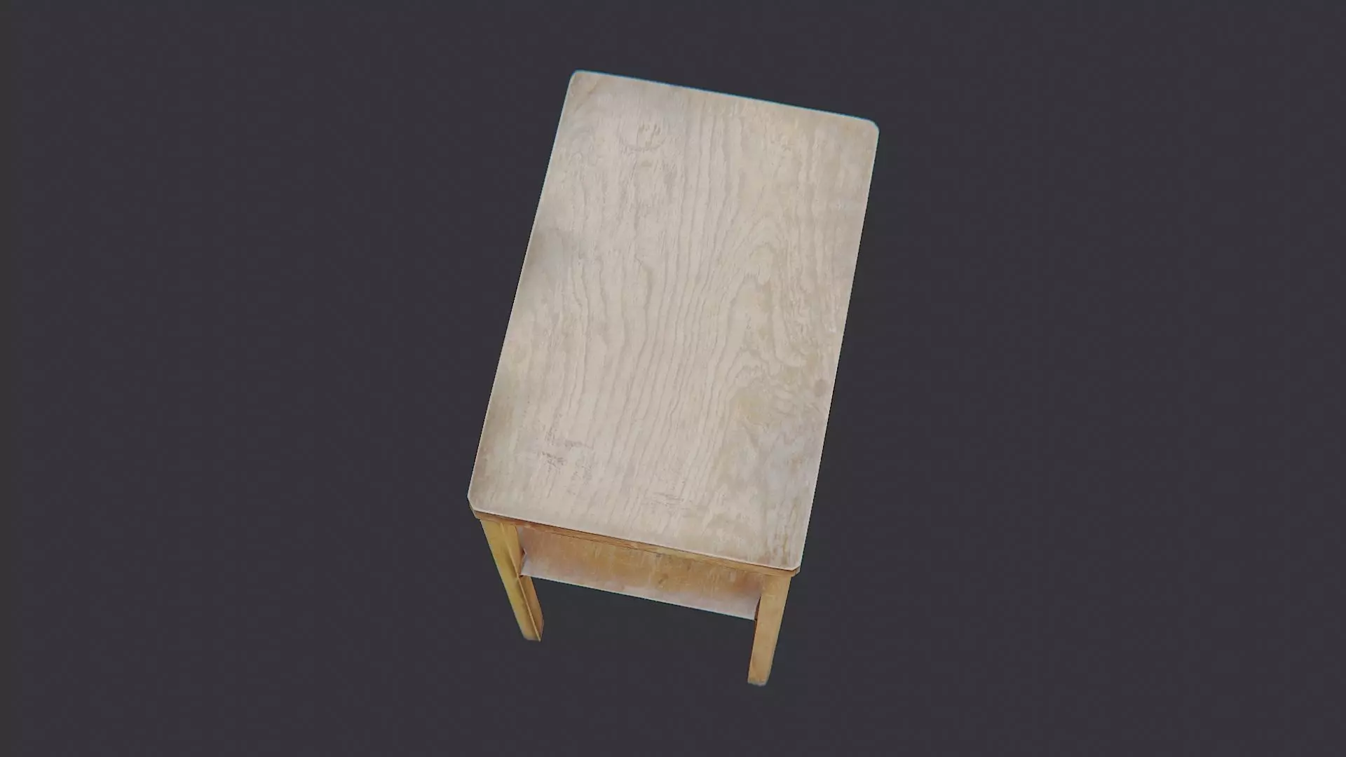 End Table Wood Kitchen Side Table Low-poly 3D model_4