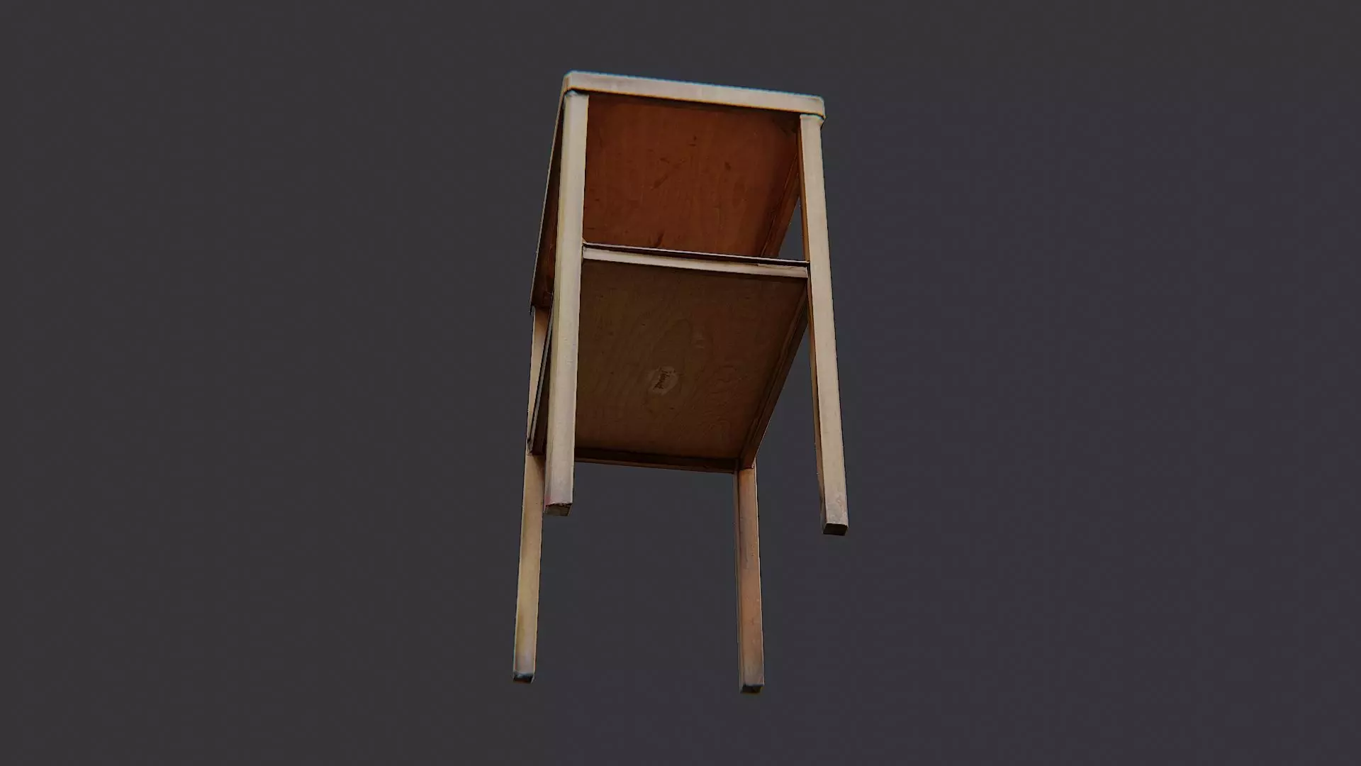 End Table Wood Kitchen Side Table Low-poly 3D model_5