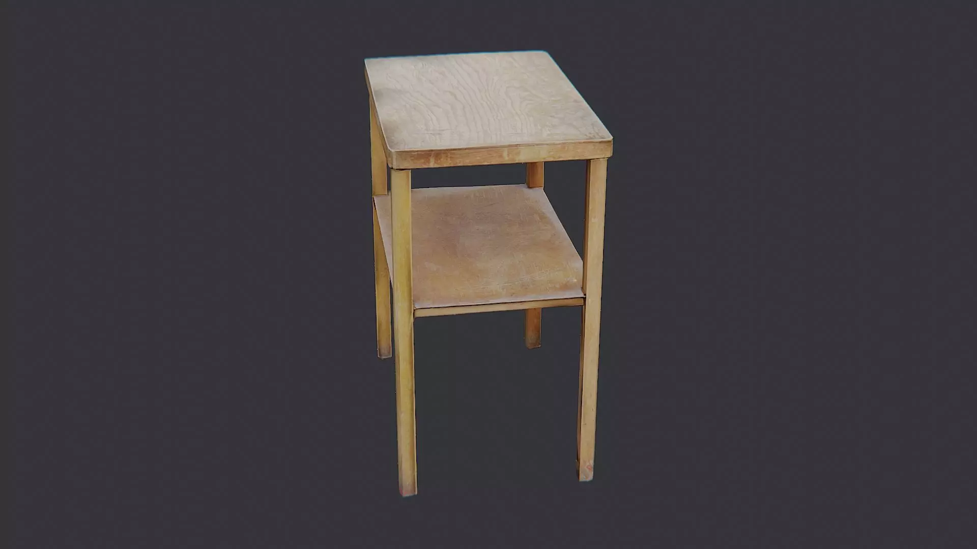 End Table Wood Kitchen Side Table Low-poly 3D model_0