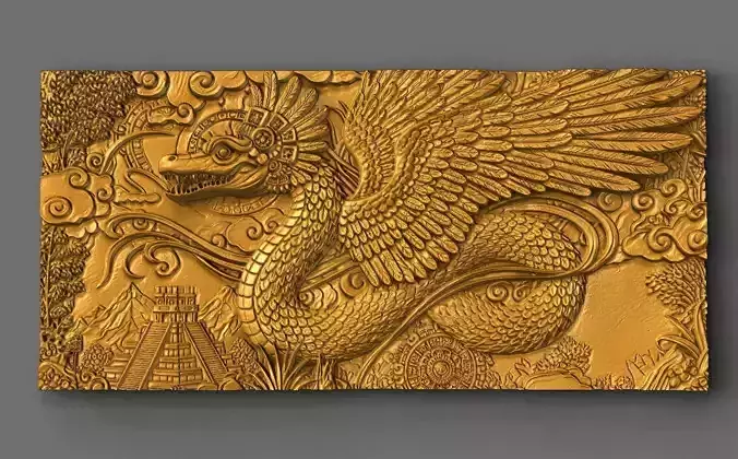 Quetzalcoatl Aztec dragon CNC