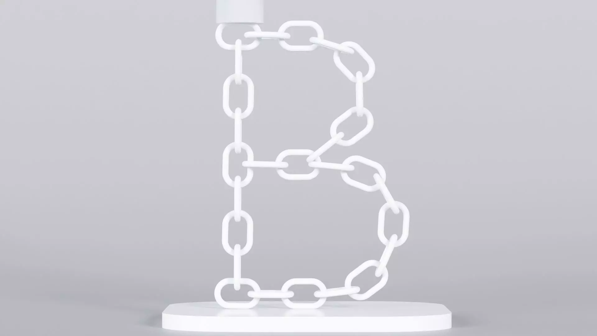 Alphabet A White Chain Candleholder 3D Model True 4K PBR Render Low-poly 3D model_2