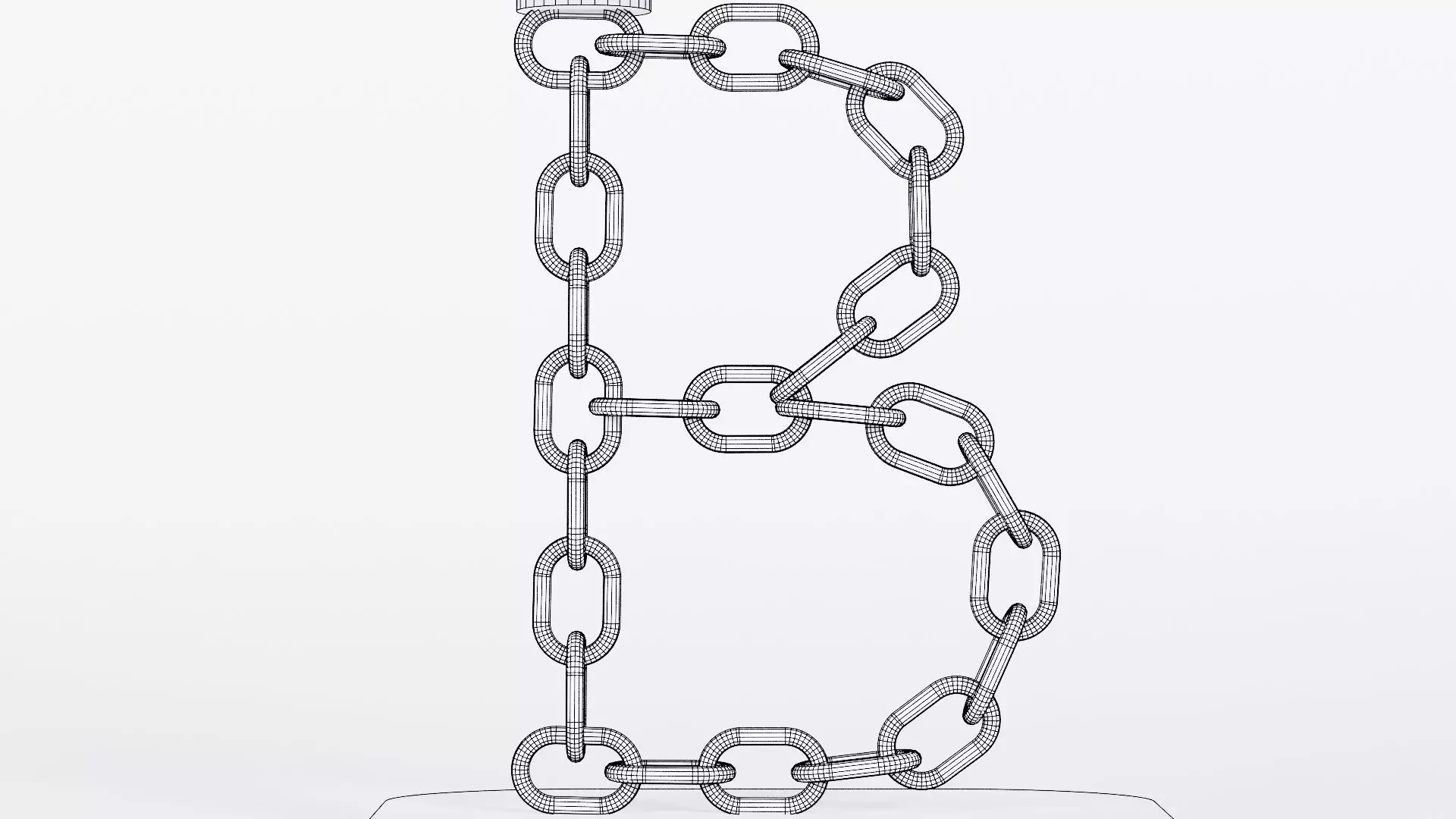 Alphabet B Chain Silver Candleholder 3D Model True 4K PBR Render Low-poly 3D model_11