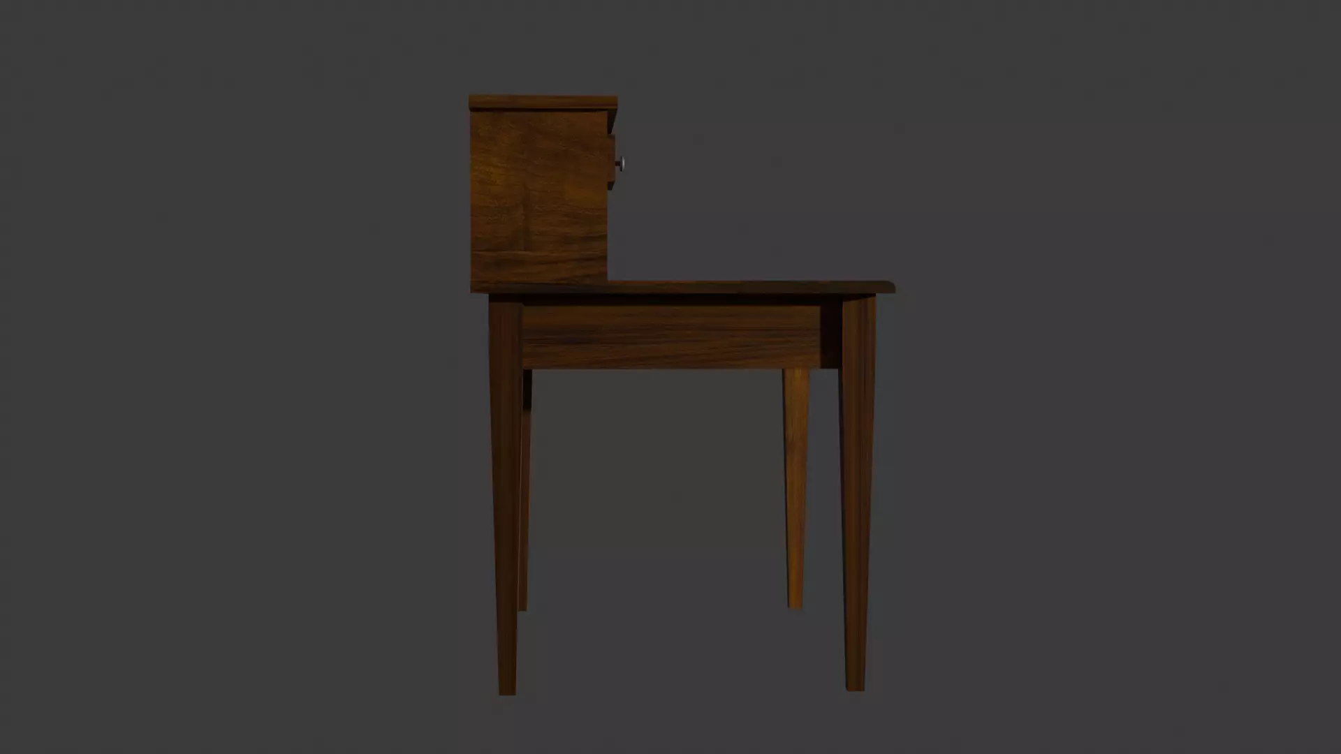 Antique Shaker Writing Desk Low-poly 3D model_3