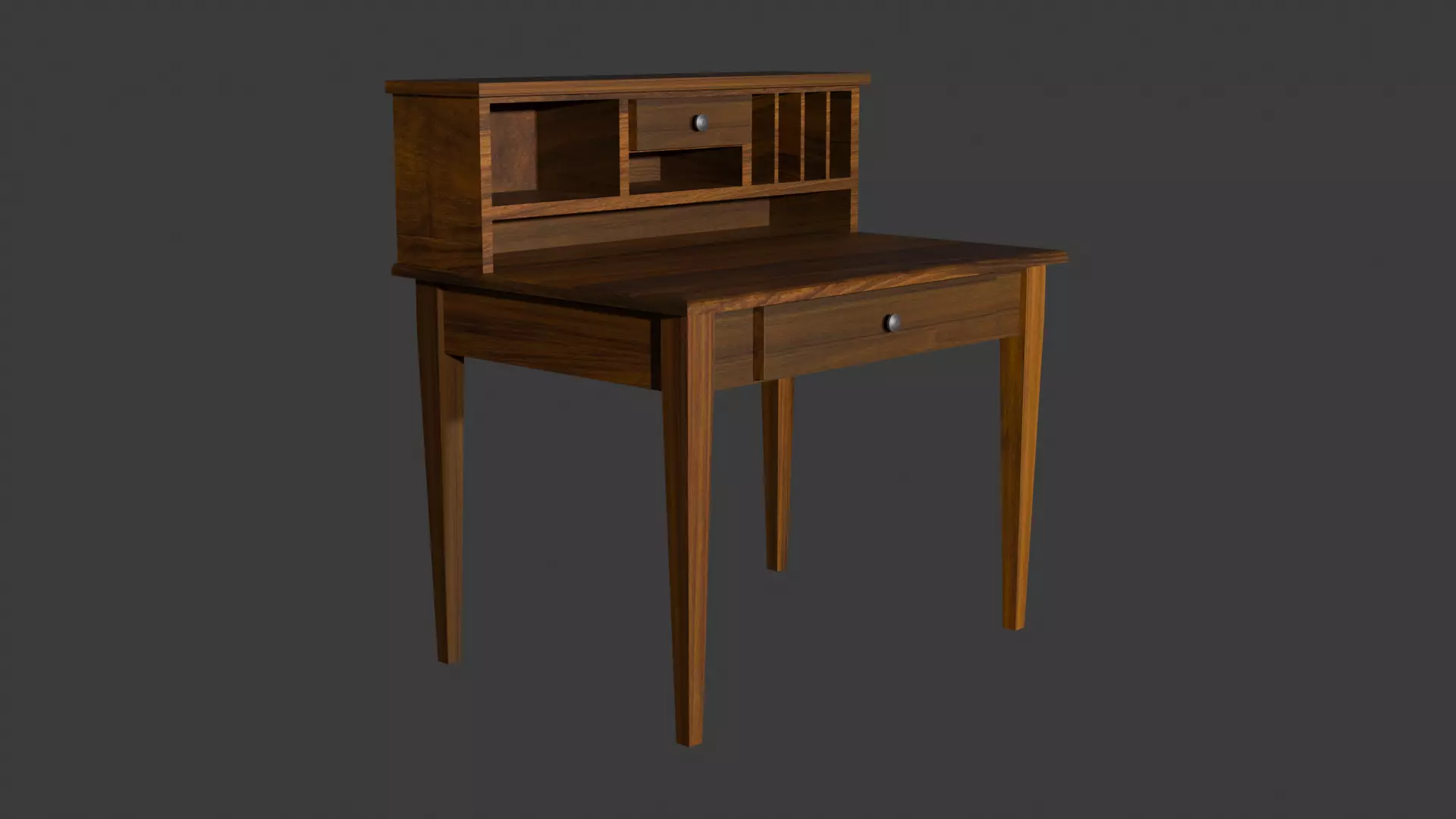 Antique Shaker Writing Desk Low-poly 3D model_1