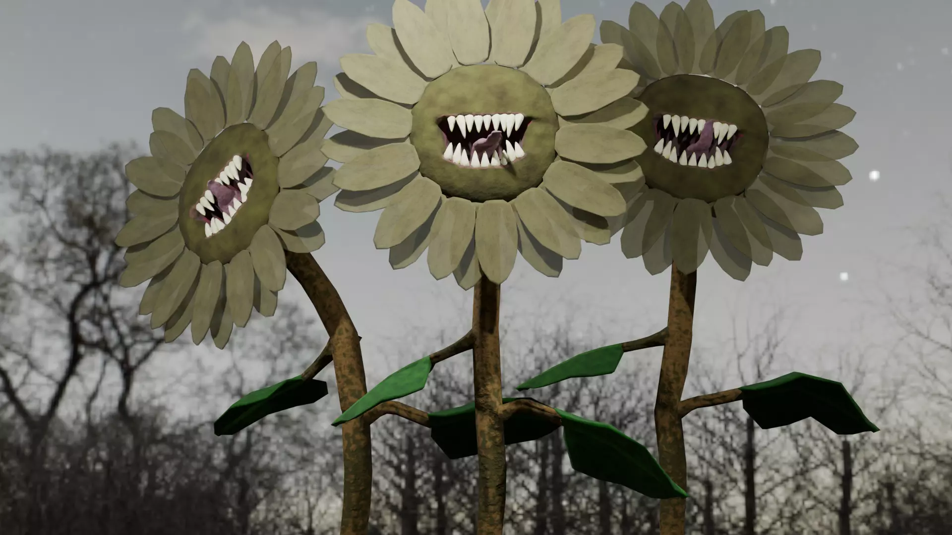 KillerSunflowers Low-poly 3D model_2