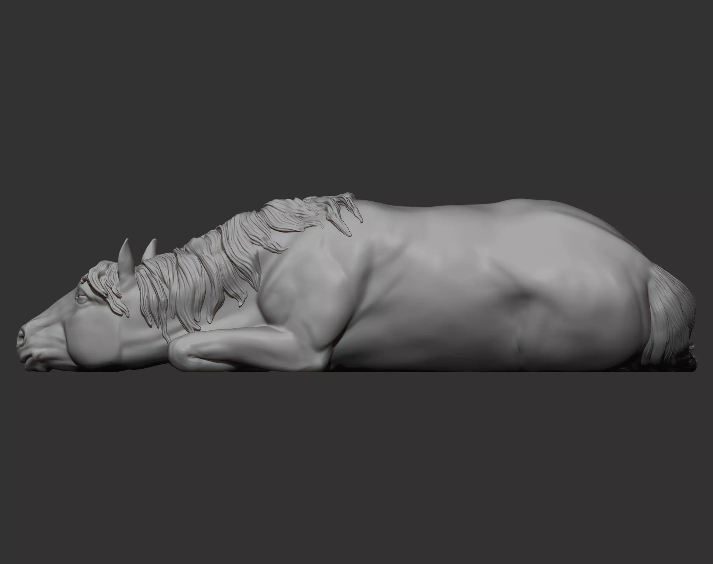horse is sleeping 3D print model_6