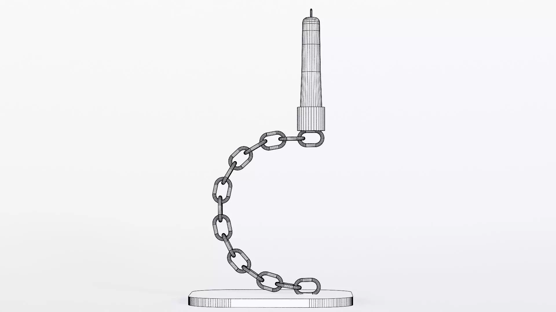 Alphabet C Chain Black Candleholder 3D Model True 4K PBR Renders Low-poly 3D model_8