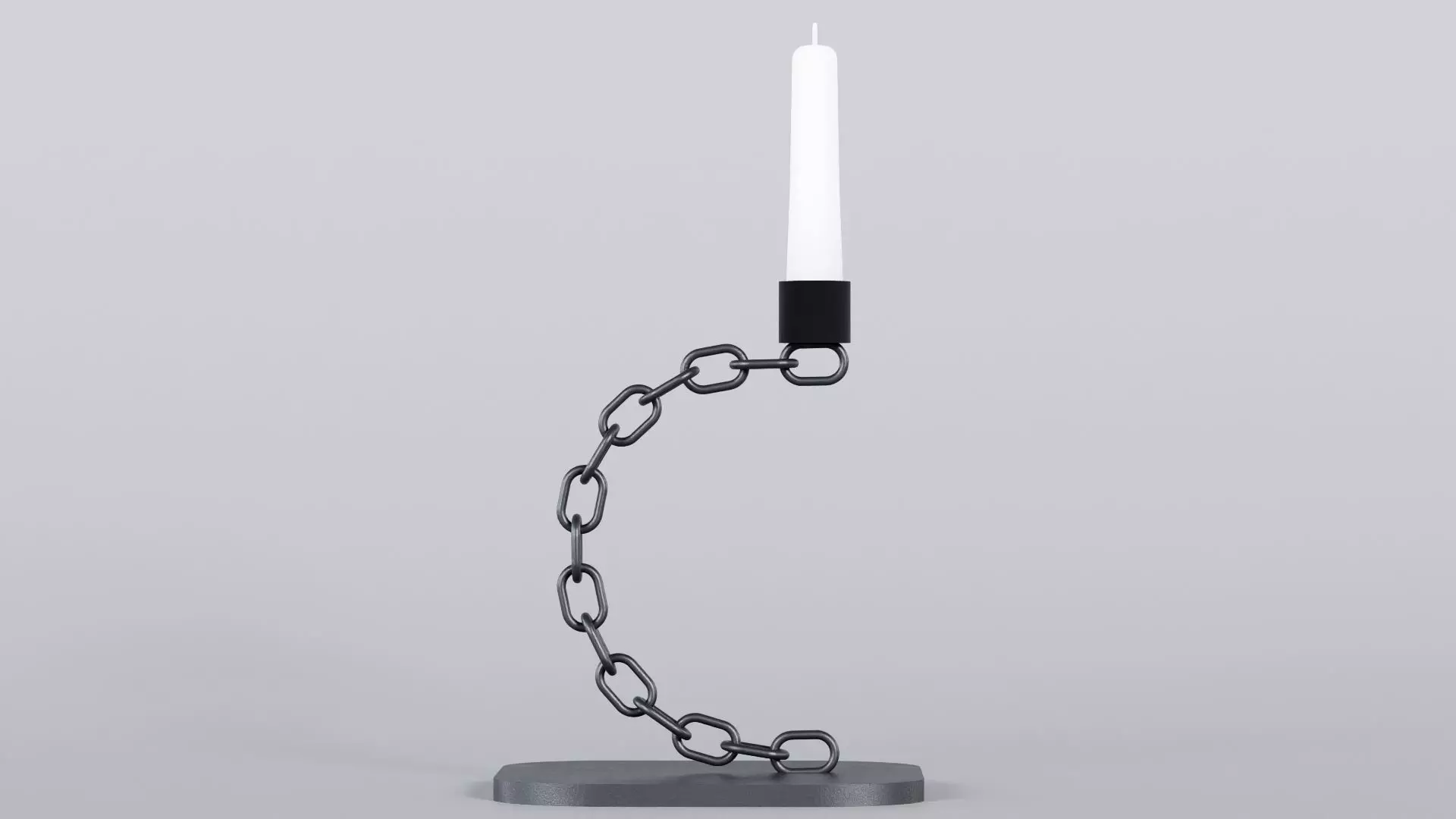 Alphabet C Chain Black Candleholder 3D Model True 4K PBR Renders Low-poly 3D model_0