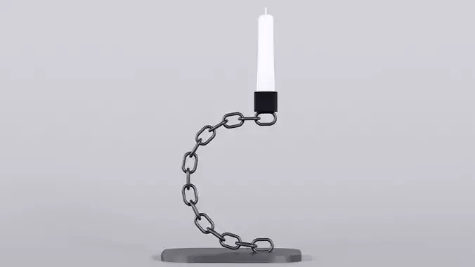 Alphabet C Chain Black Candleholder 3D Model True 4K PBR Renders Low-poly 3D model