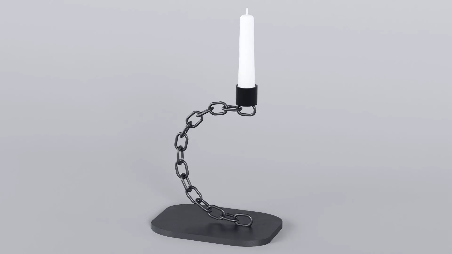 Alphabet C Chain Black Candleholder 3D Model True 4K PBR Renders Low-poly 3D model_1