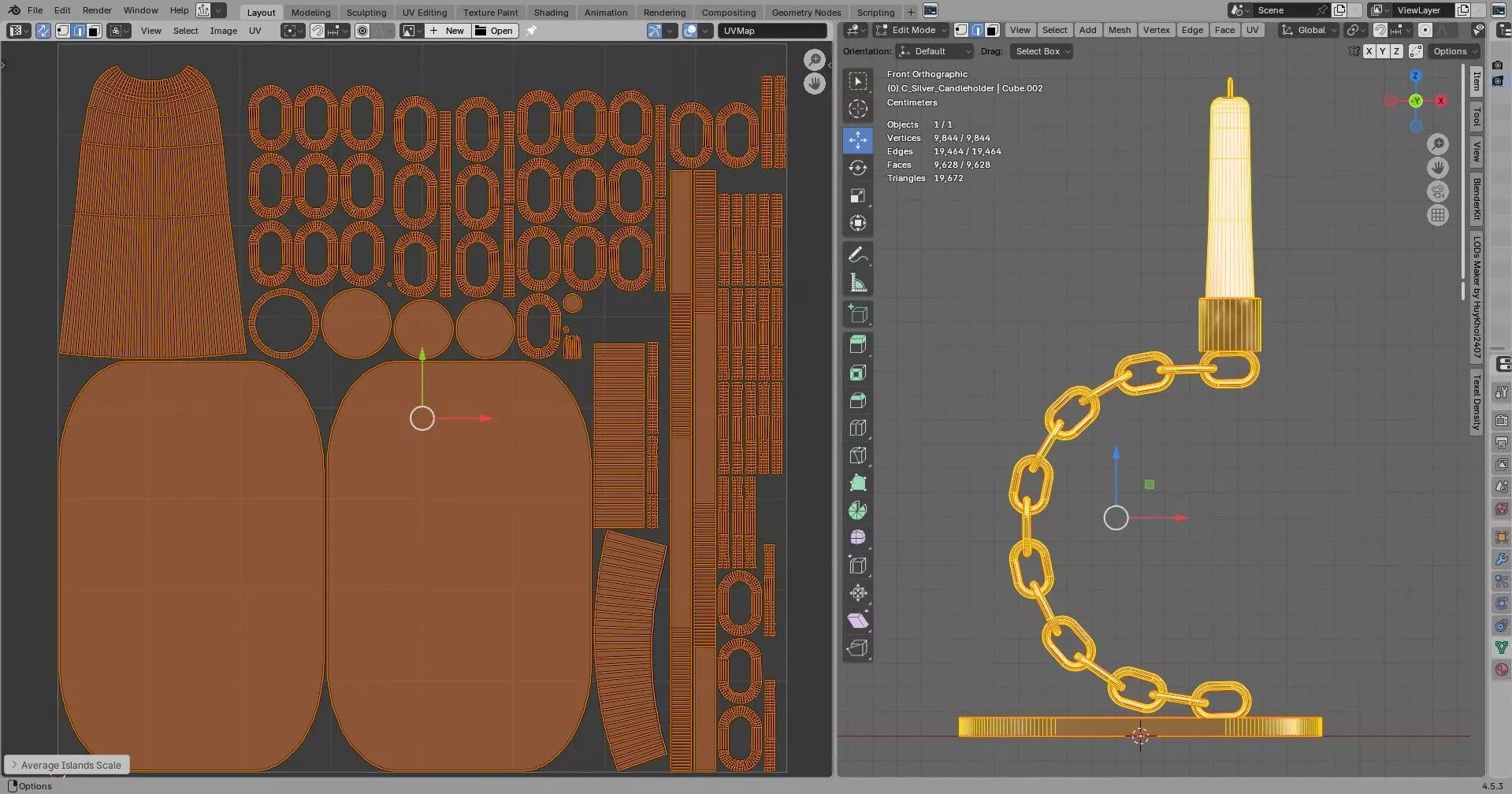 Alphabet C Chain Black Candleholder 3D Model True 4K PBR Renders Low-poly 3D model_6