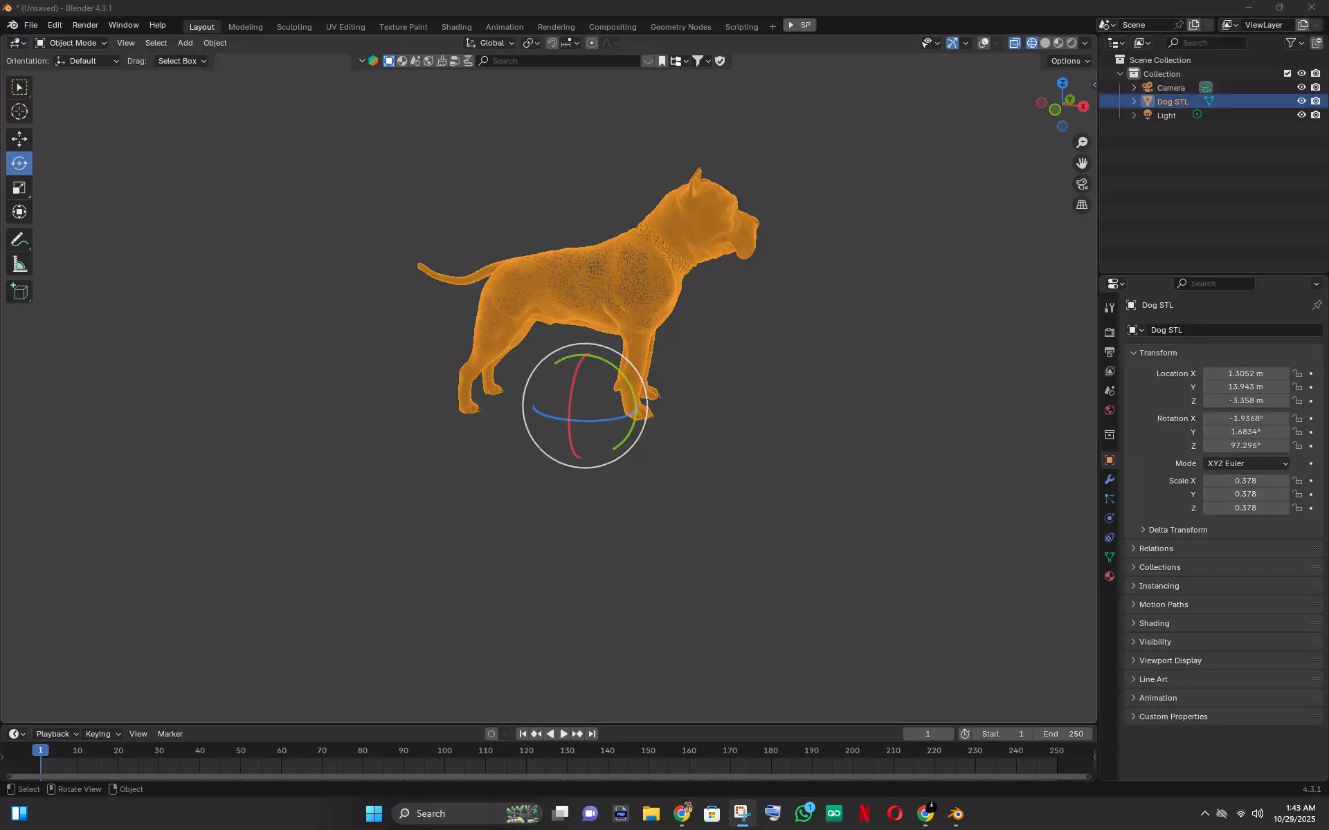 Realistic Dog 3D Model STL File for 3D Printing 3D print model_3