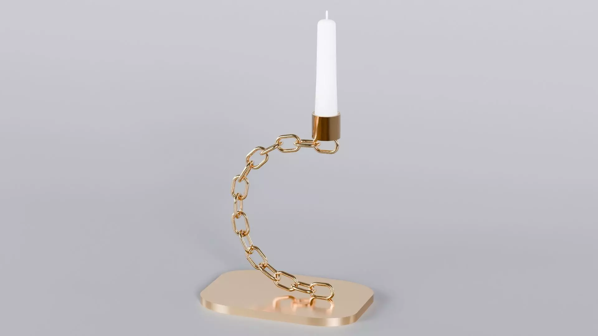 Alphabet C Chain Bronze Candleholder 3D Model True 4K PBR Render Low-poly 3D model_1