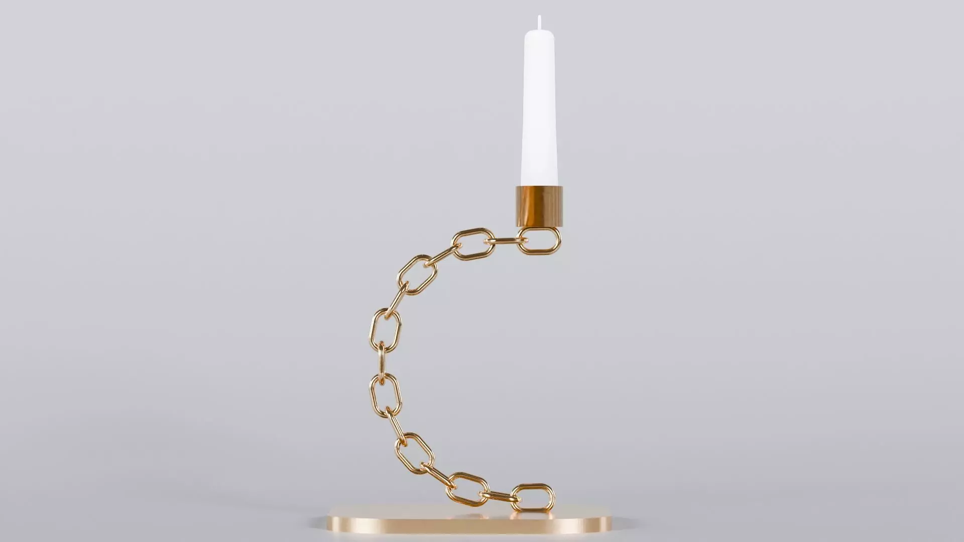 Alphabet C Chain Bronze Candleholder 3D Model True 4K PBR Render Low-poly 3D model_0