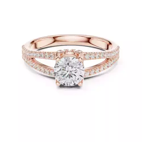 Solitaire Ring with split shank 3dm stl renders animation