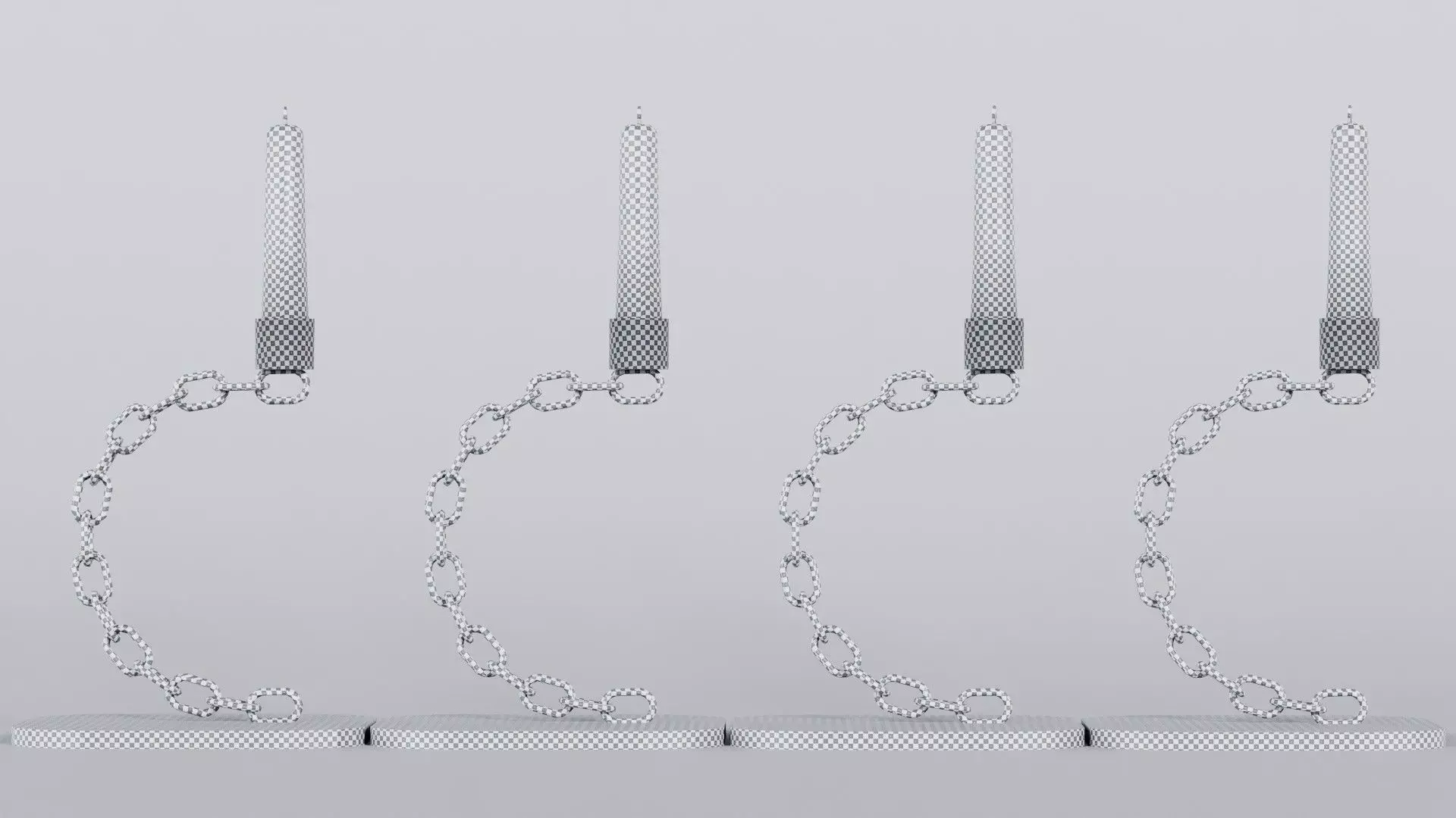 Alphabet C Chain Gold Candleholder 3D Model True 4K PBR Render Low-poly 3D model_8