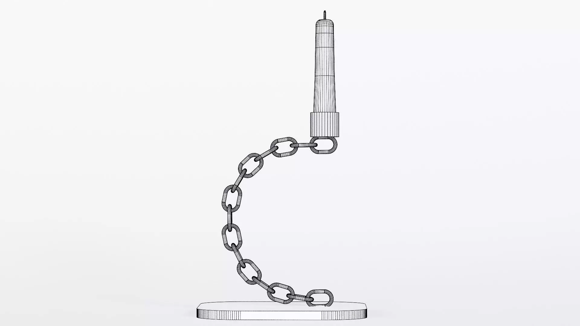 Alphabet C Chain Gold Candleholder 3D Model True 4K PBR Render Low-poly 3D model_9