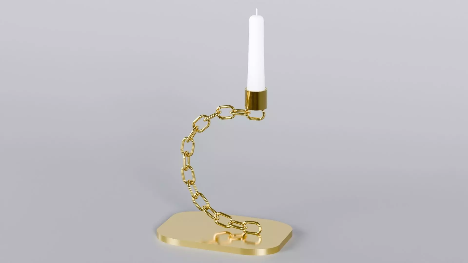 Alphabet C Chain Gold Candleholder 3D Model True 4K PBR Render Low-poly 3D model_1