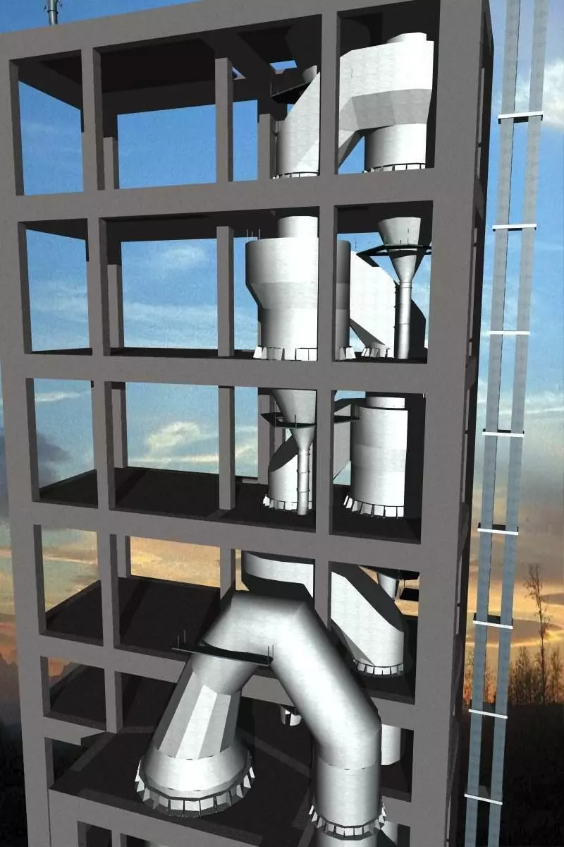 Cement Plant-Cyclone Preheater-ILC-S Inlined Calciner-Separate Free 3D model