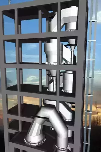 Cement Plant-Cyclone Preheater-ILC-S Inlined Calciner-Separate Free 3D model