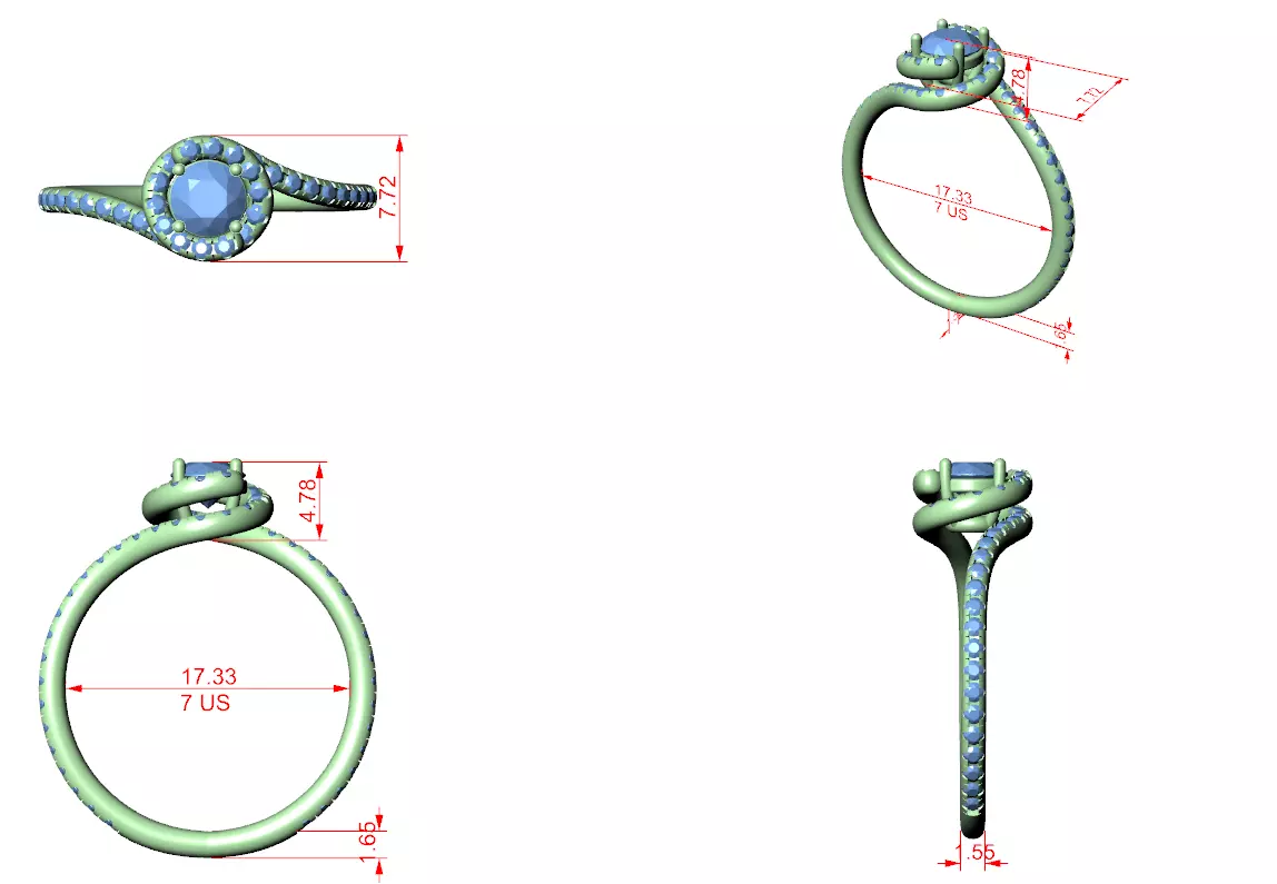 Solitaire Ring 3dm stl renders animation videos details 3D print model_1