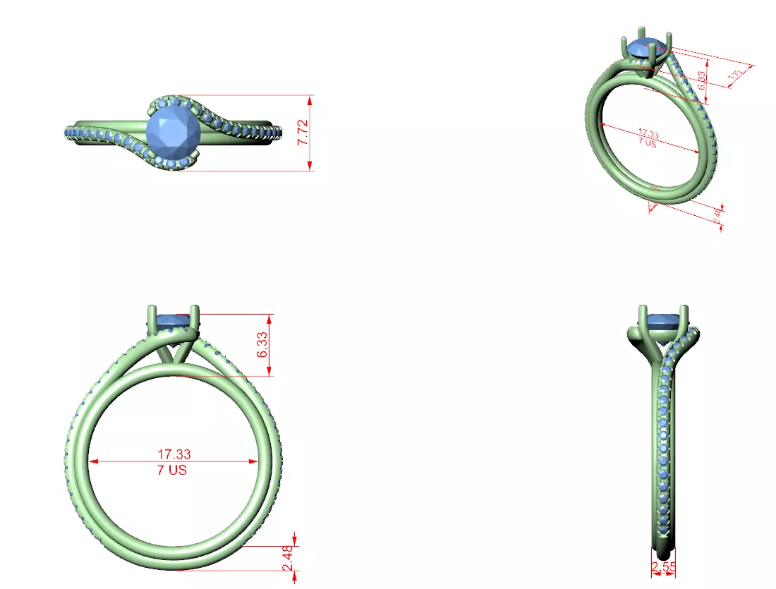 Solitaire Ring 3dm stl renders animation videos details 3D print model_1