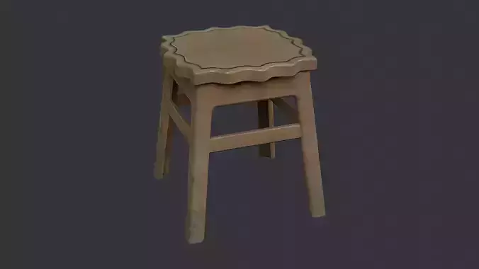 Yellow plastic stool for cozy home interiors