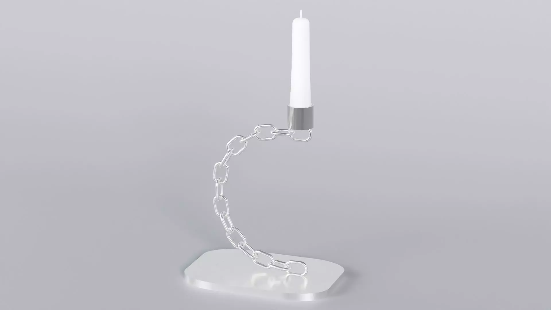 Alphabet C Silver Chain Candleholder 3D Model True 4K PBR Render Low-poly 3D model_4