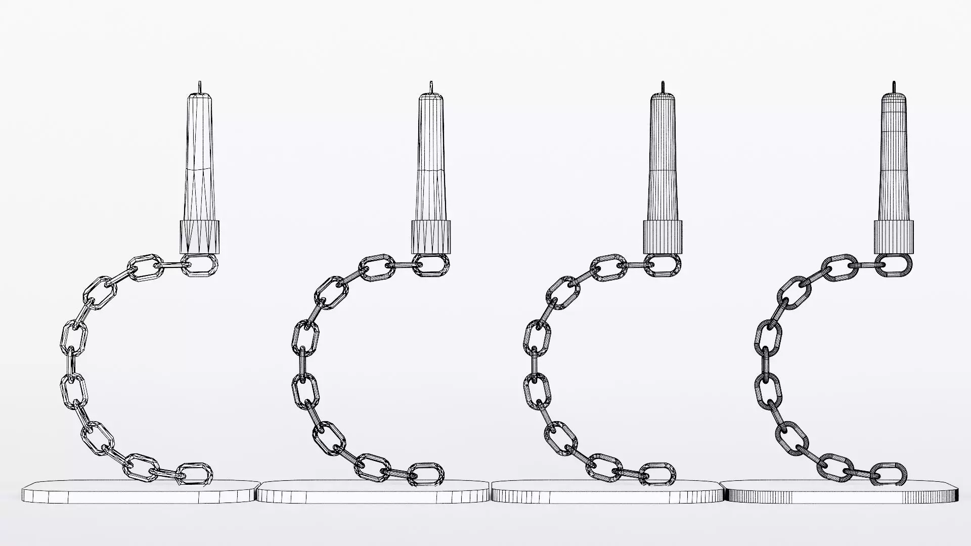 Alphabet C Silver Chain Candleholder 3D Model True 4K PBR Render Low-poly 3D model_15