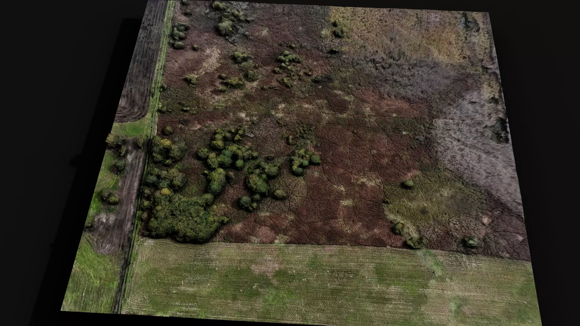 landscape grass fields 400m patch PBR photogrammetry Low-poly 3D model_4