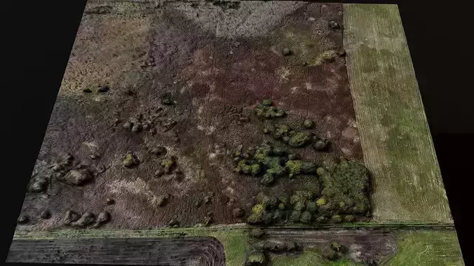 landscape grass fields 400m patch PBR photogrammetry