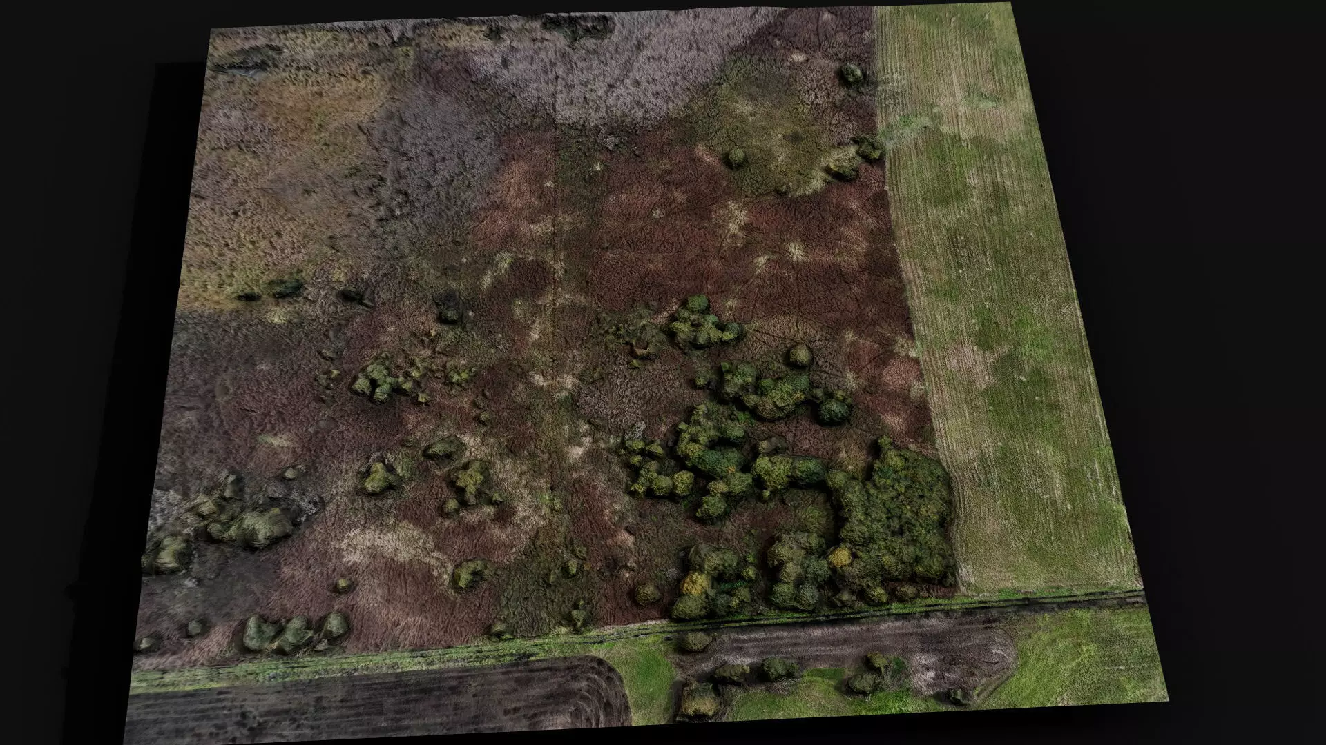 landscape grass fields 400m patch PBR photogrammetry Low-poly 3D model_3