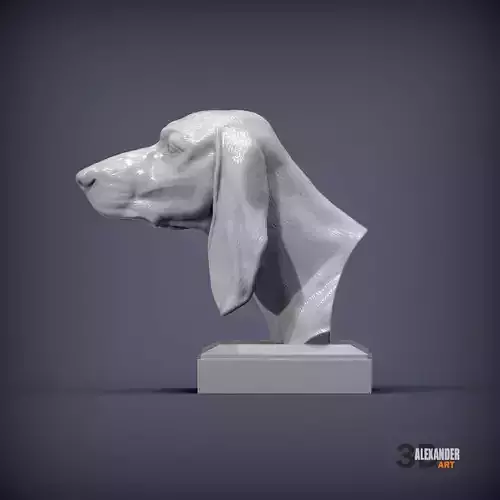 Italian rough-haired Segugio dog bust