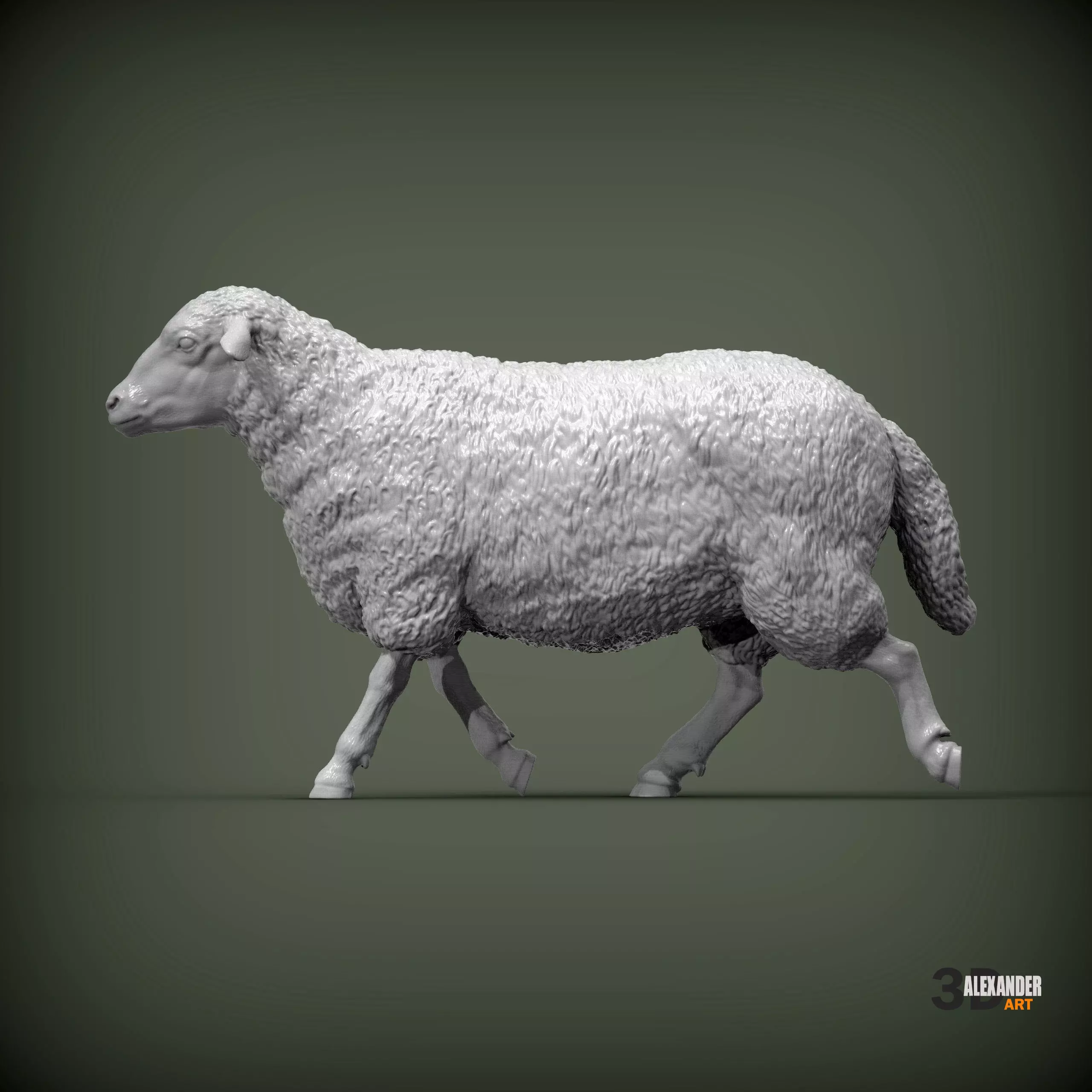 sheep is running 3D print model