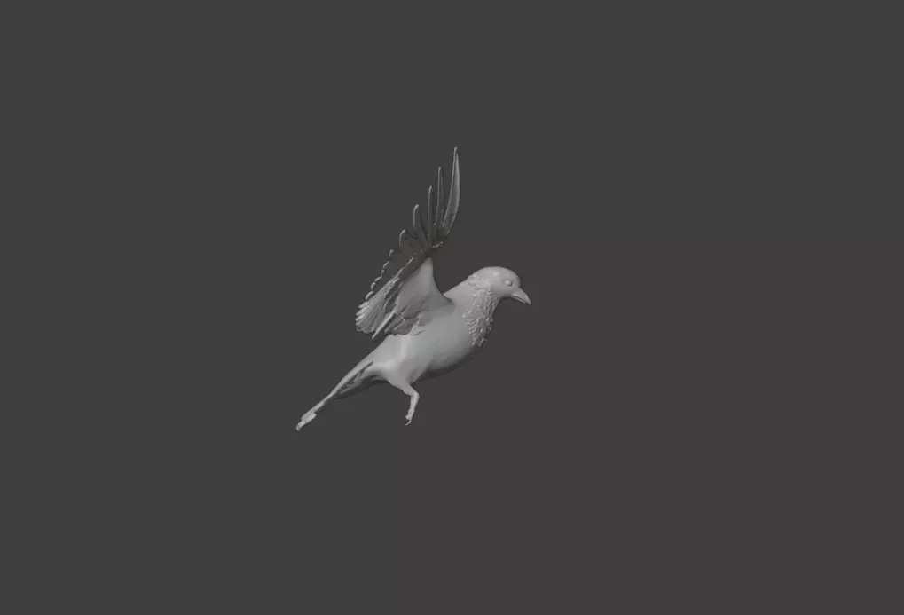 Flying Pigeon Low-poly 3D model_18