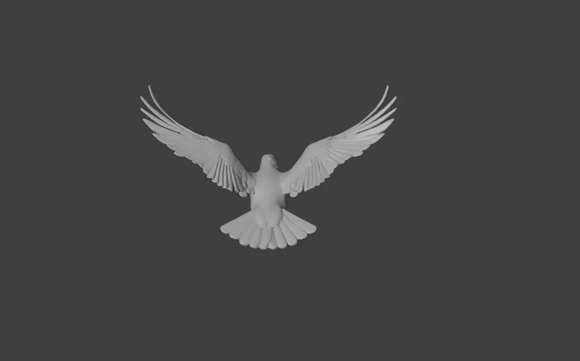 Flying Pigeon Low-poly 3D model_19