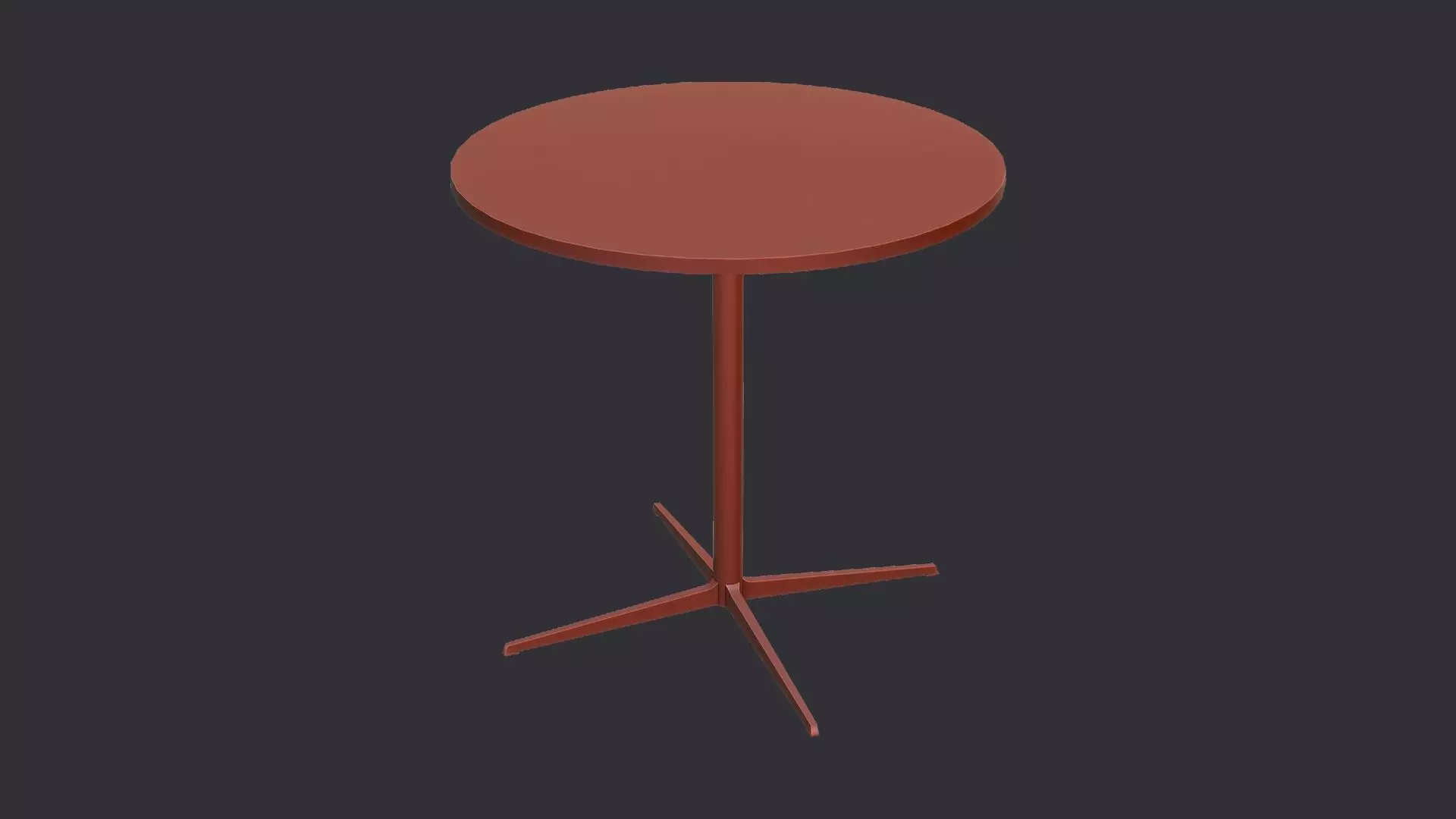 Round Metal Restaurant Table with Pedestal Base Low-poly 3D model_6
