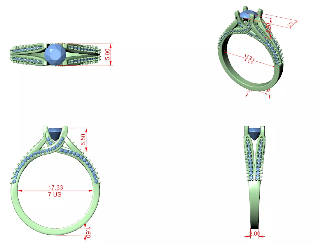 Solitaire Ring 3dm stl renders animation videos details 3D print model_1