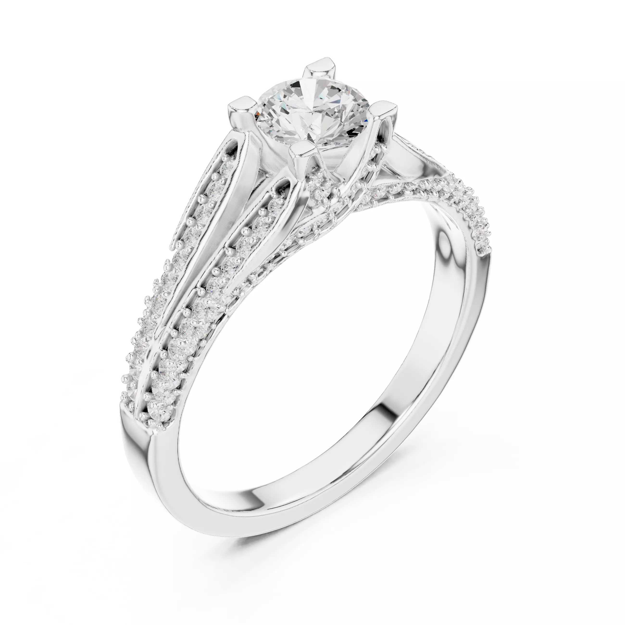 Solitaire Ring 3dm stl renders animation videos details 3D print model_7