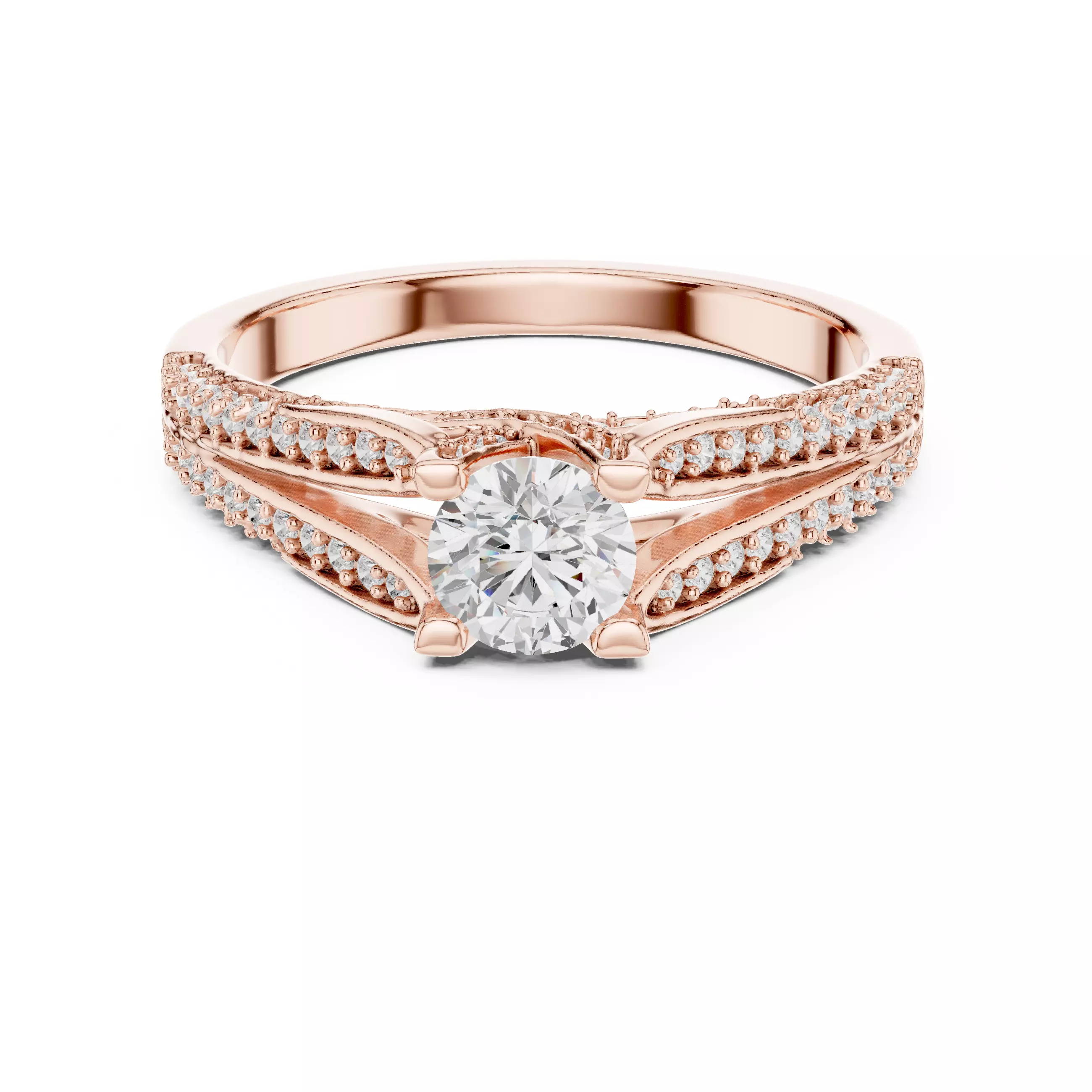 Solitaire Ring 3dm stl renders animation videos details 3D print model_0