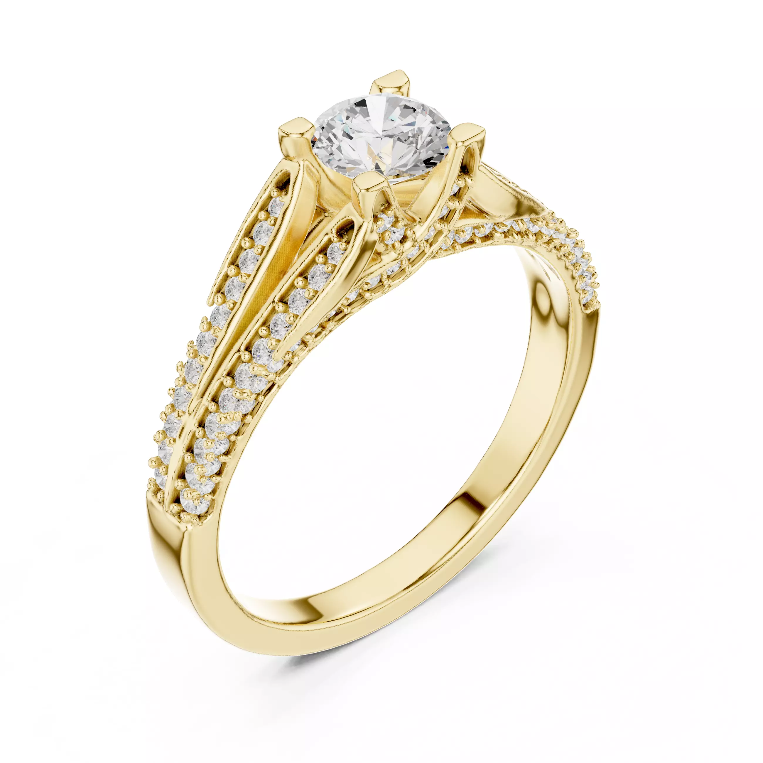 Solitaire Ring 3dm stl renders animation videos details 3D print model_11