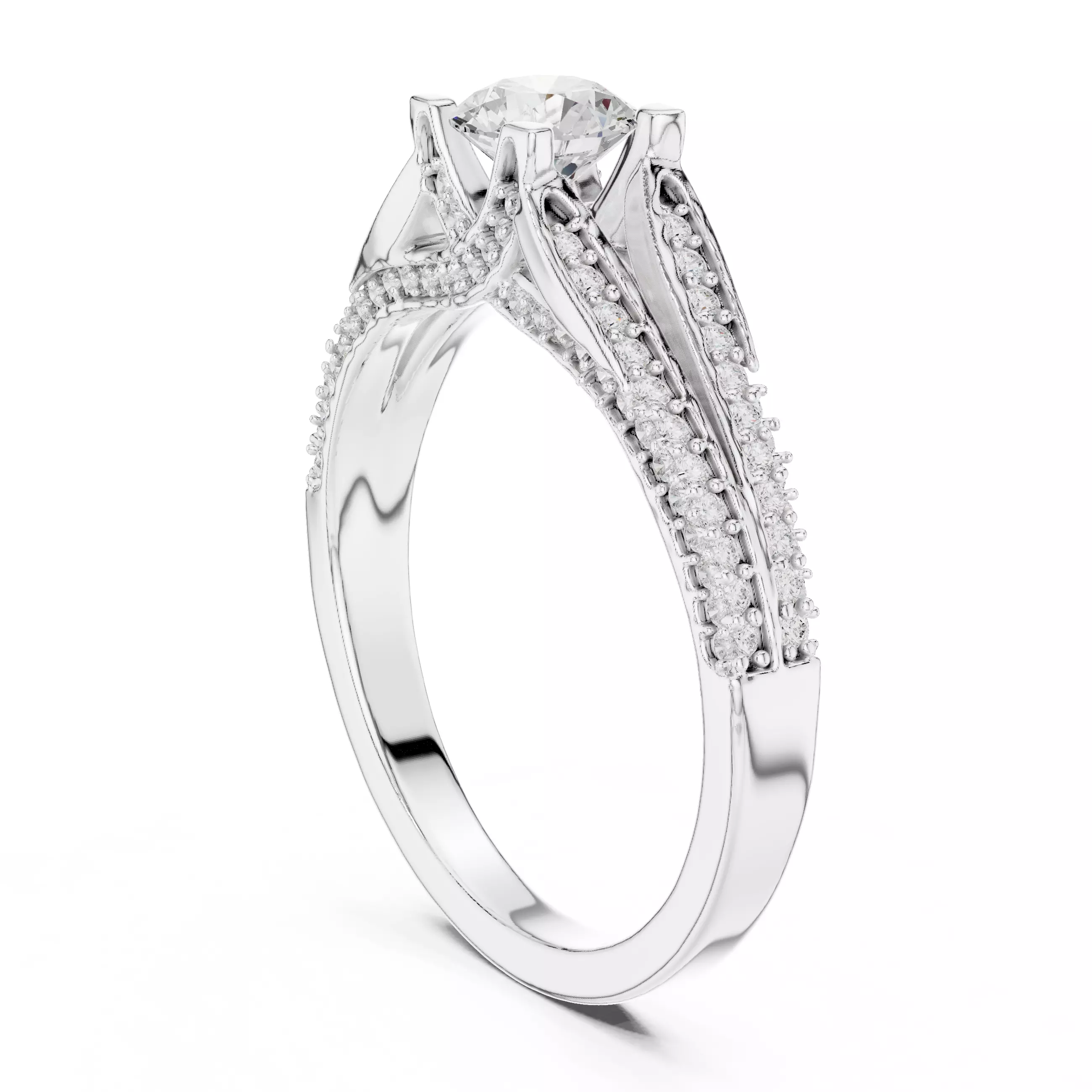 Solitaire Ring 3dm stl renders animation videos details 3D print model_6