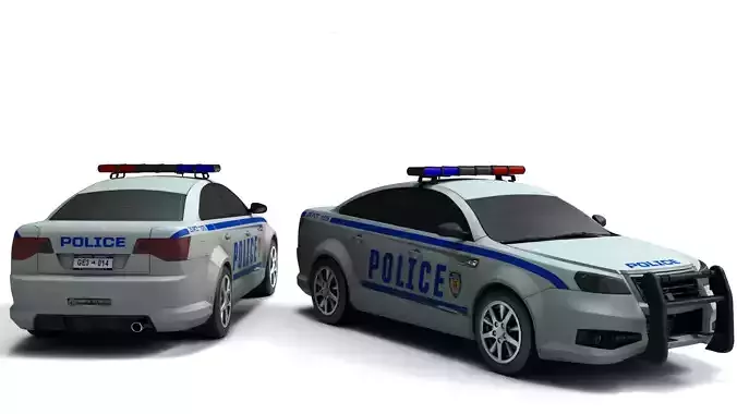 Fully Rigged Police Car Pbr Textured