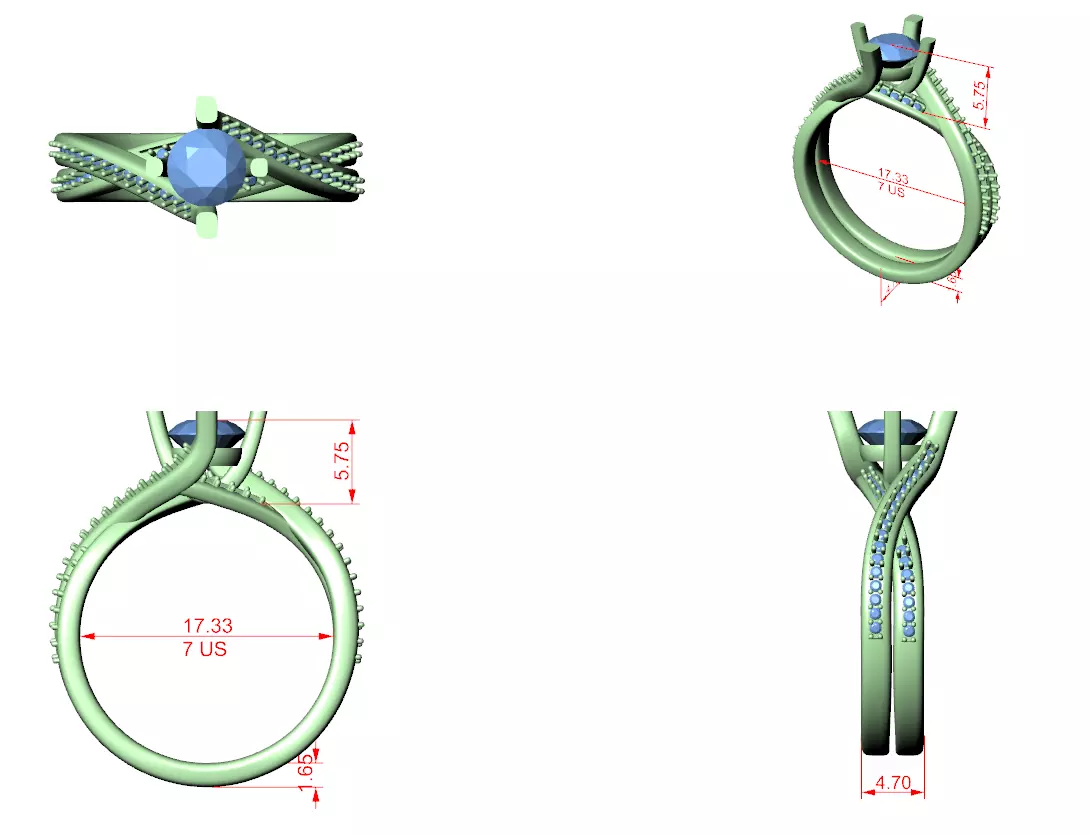 Solitaire Ring 3dm stl renders animation videos details 3D print model_1