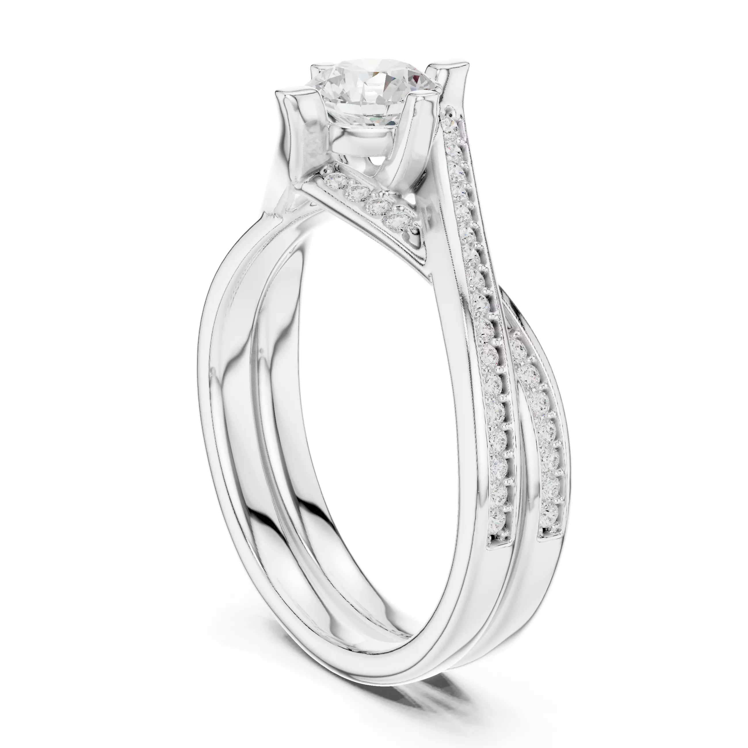 Solitaire Ring 3dm stl renders animation videos details 3D print model_6
