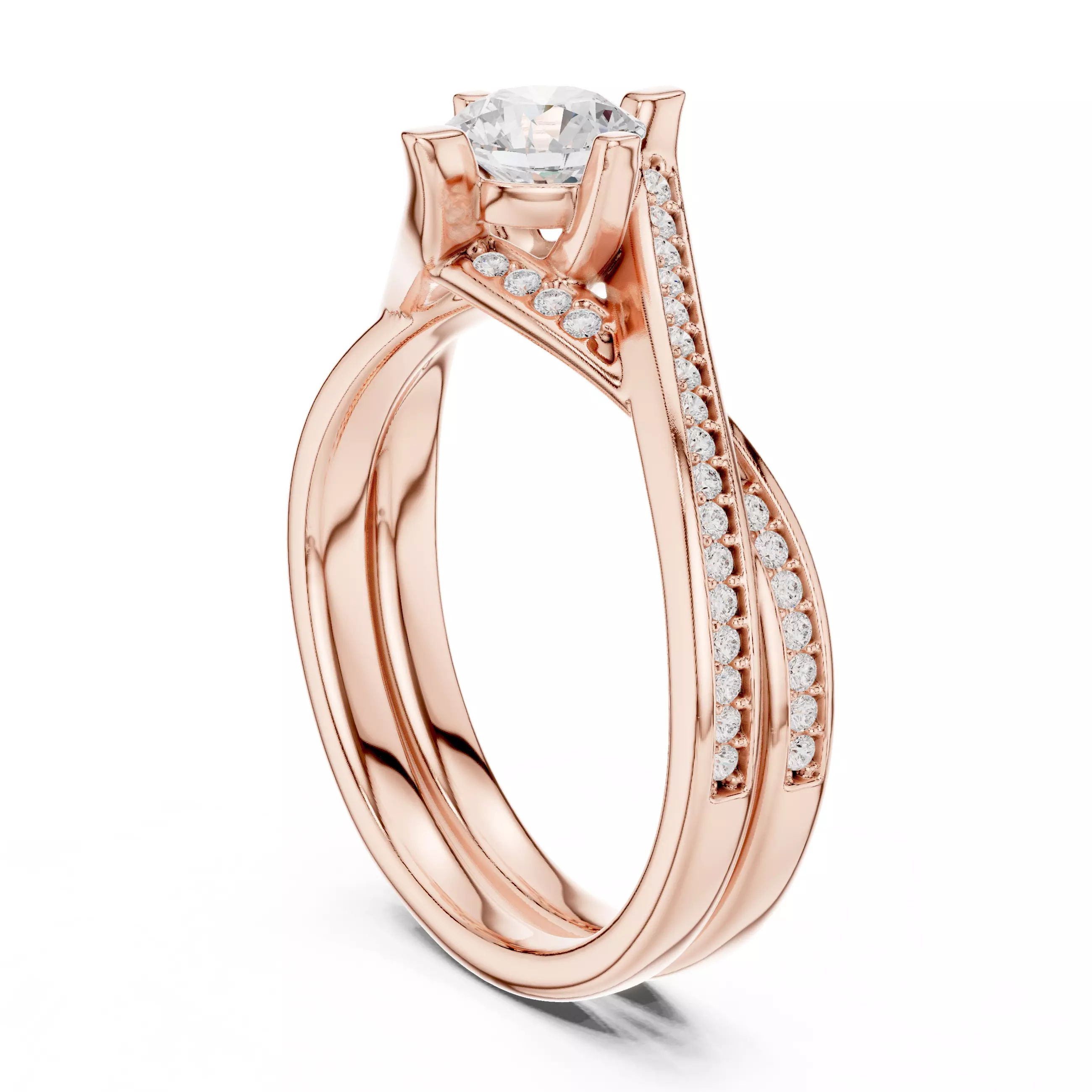 Solitaire Ring 3dm stl renders animation videos details 3D print model_3