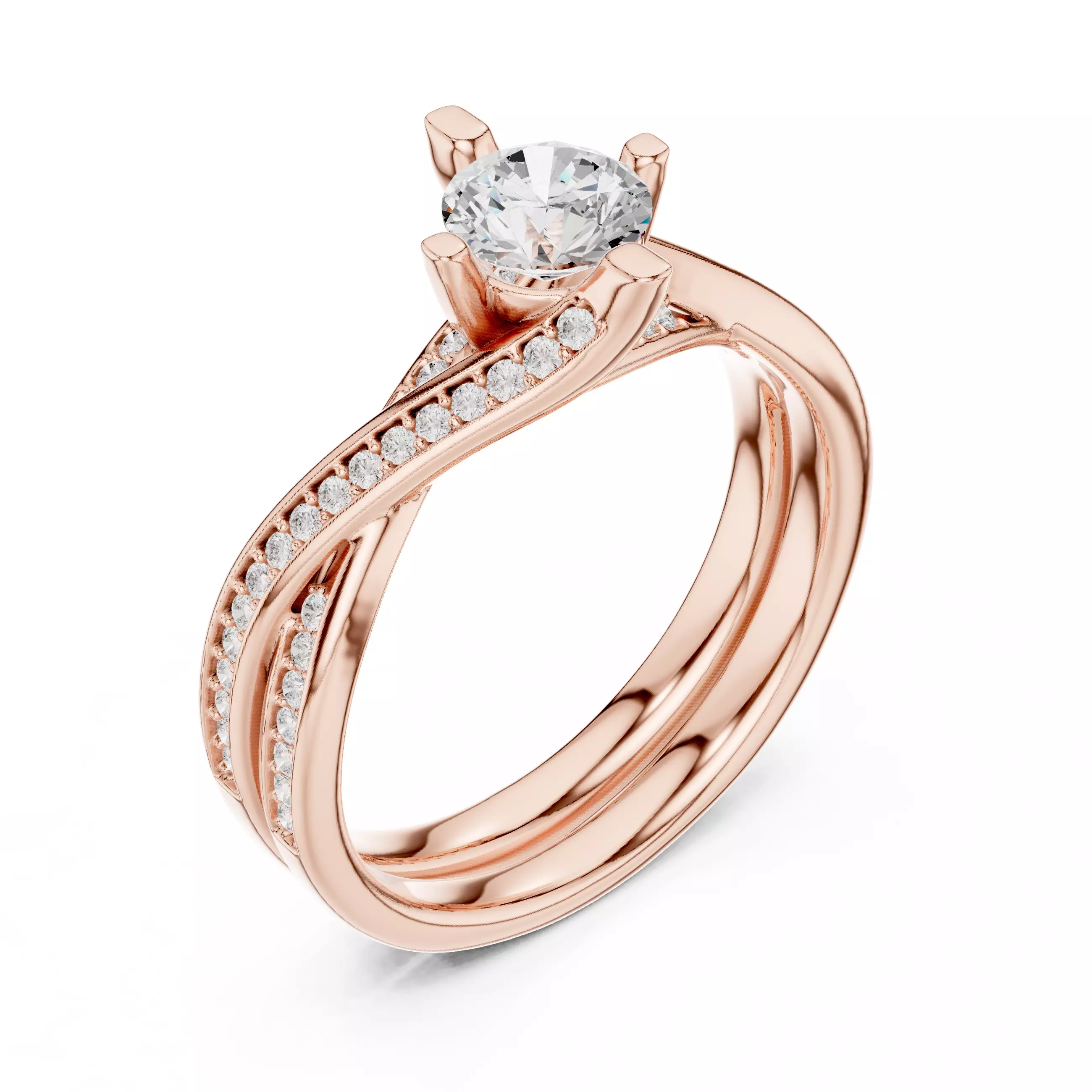 Solitaire Ring 3dm stl renders animation videos details 3D print model_4