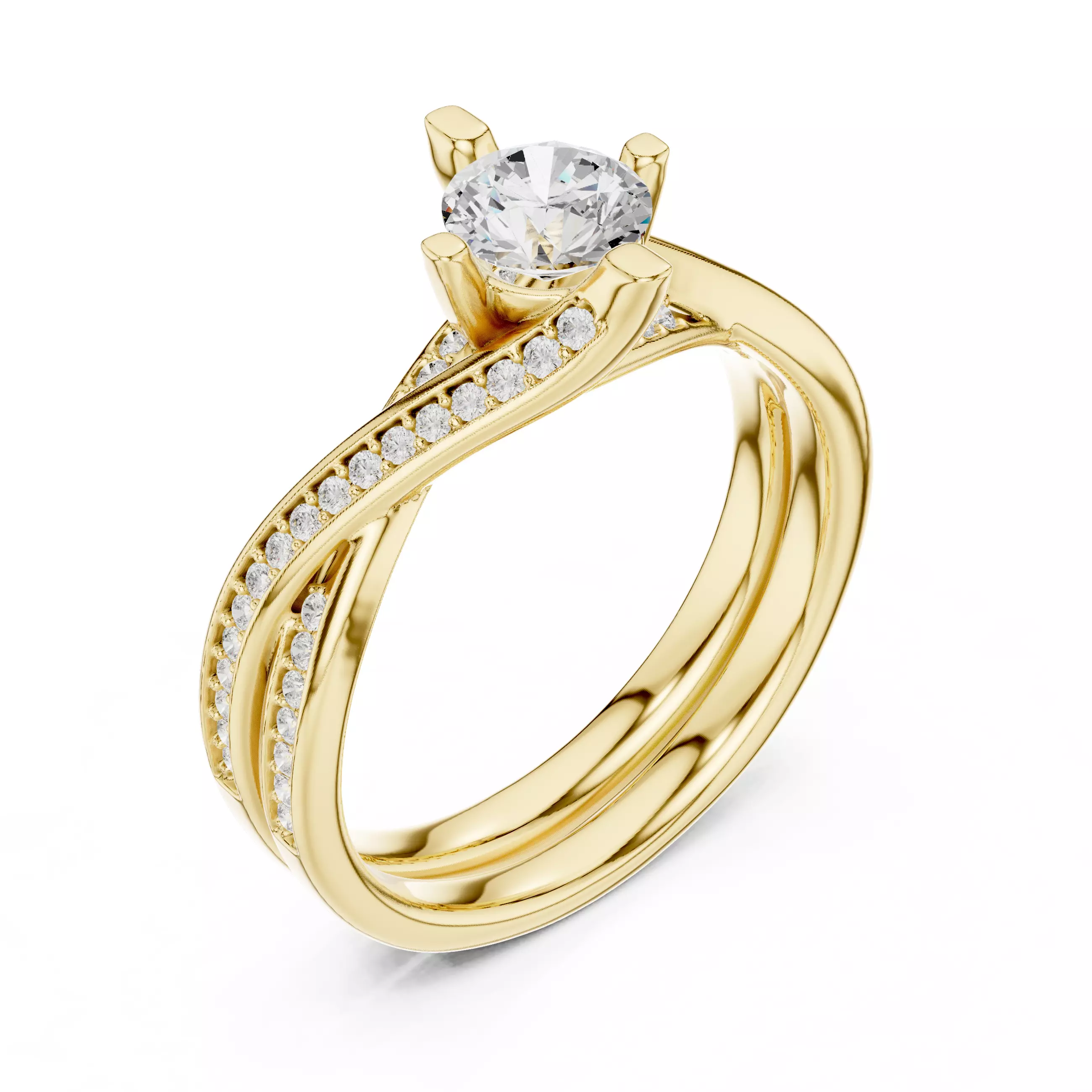 Solitaire Ring 3dm stl renders animation videos details 3D print model_11