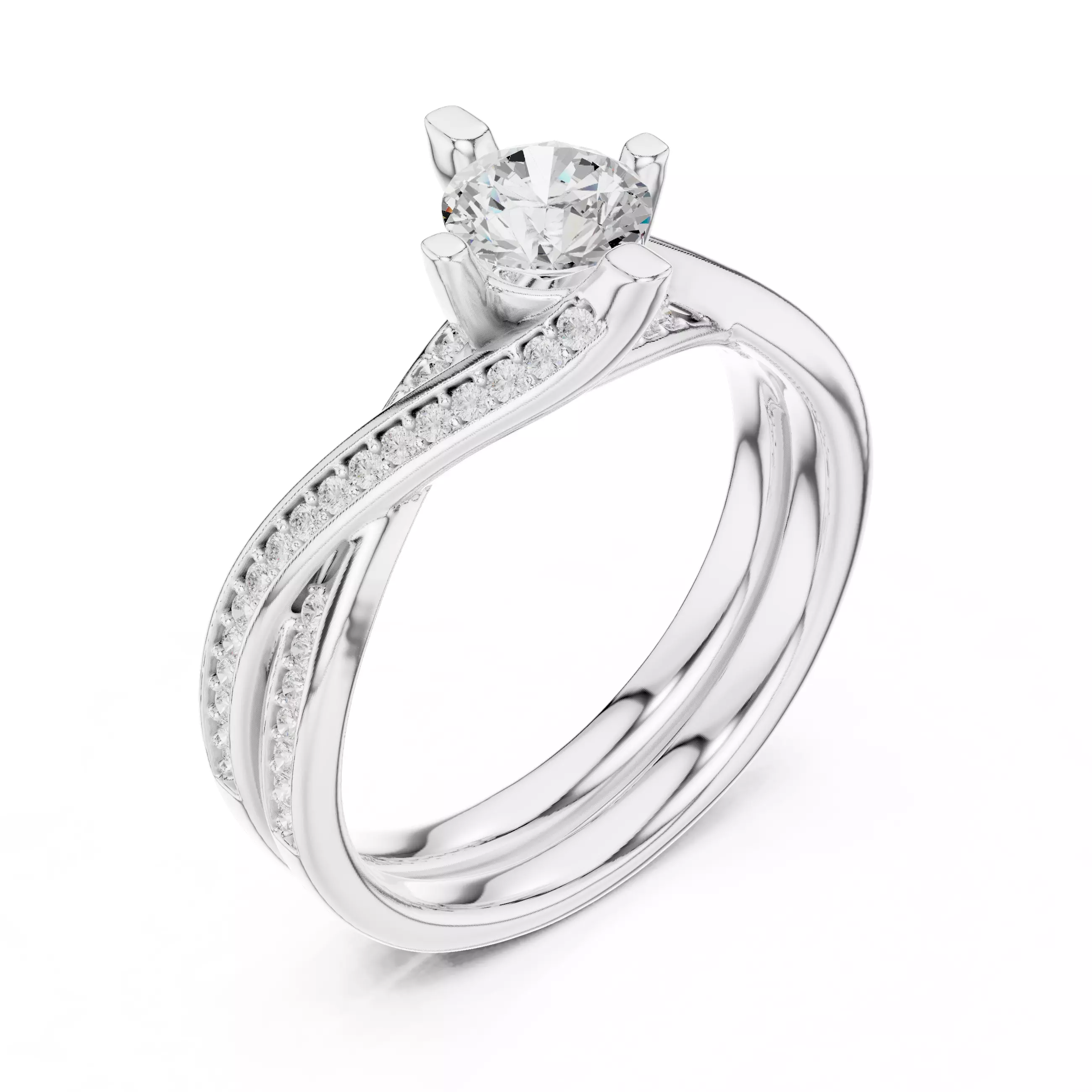 Solitaire Ring 3dm stl renders animation videos details 3D print model_7