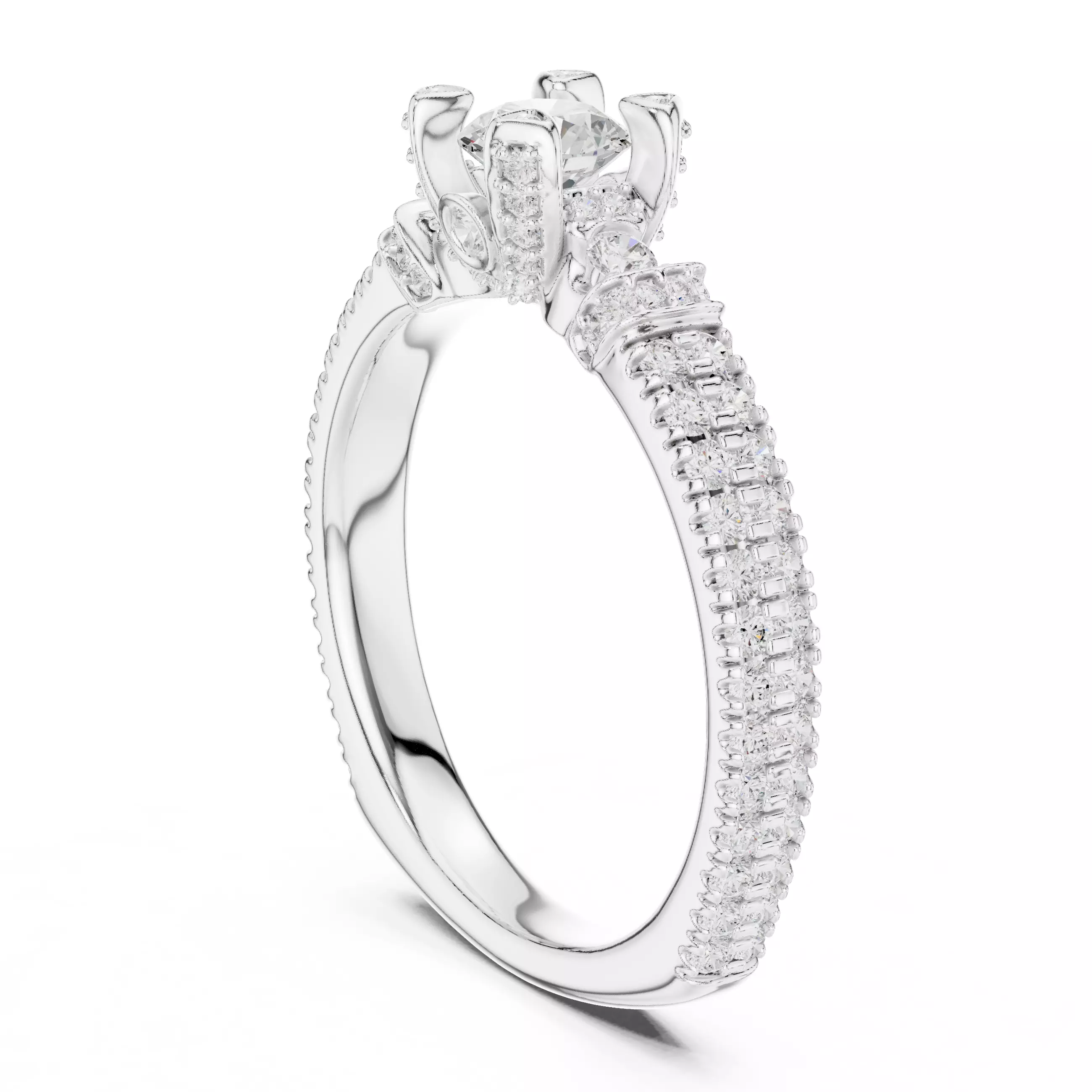 Solitaire Ring 3dm stl renders animation videos details 3D print model_6